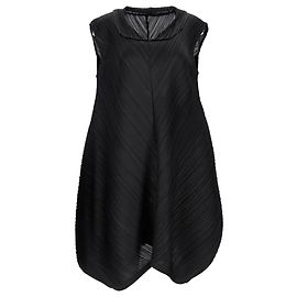 Pleats Please Issey Miyake Robe Tap en Polyester Noir Noir