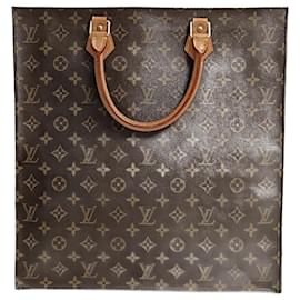 Louis Vuitton-Louis Vuitton Sac Plat Handtasche aus Monogramm-Canvas -Braun
