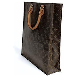 Louis Vuitton-Louis Vuitton Sac Plat Handtasche aus Monogramm-Canvas -Braun