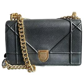Bolsa Dior Small Diorama Preta de Couro Preto