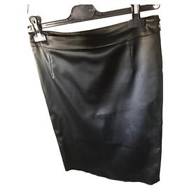 D&G Black Acetate Sheath Midi Skirt Black