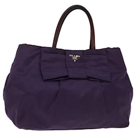Prada-PRADA Hand Bag Nylon Purple Auth bs12547-Purple