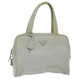 Prada-PRADA Hand Bag Nylon Gray Auth 68818-Grey