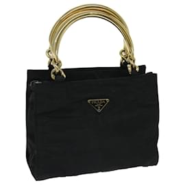 Prada-PRADA Hand Bag Nylon Black Auth bs12898-Black