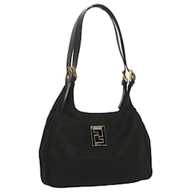 Fendi-FENDI Shoulder Bag Nylon Black Auth ep3642-Black