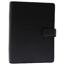 Louis Vuitton-LOUIS VUITTON Epi Agenda MM Day Planner Cover Black R20042 LV Auth 68491-Black