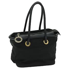 Céline-CELINE Hand Bag Nylon Black Auth bs12635-Black