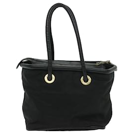 Céline-CELINE Hand Bag Nylon Black Auth bs12635-Black