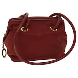 Céline-CELINE Shoulder Bag Nylon Red Auth bs12874-Red