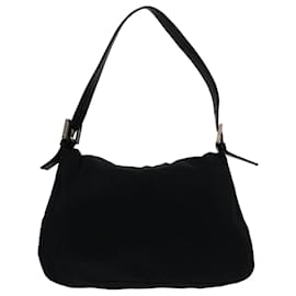 Fendi-FENDI Mamma Baguette Shoulder Bag Nylon Black Auth bs12893-Black