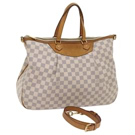 Louis Vuitton-LOUIS VUITTON Damier Azur Siracusa MM Shoulder Bag N41112 LV Auth 68552-Other
