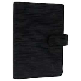 Louis Vuitton-LOUIS VUITTON Epi Agenda PM Day Planner Cover Black R20052 LV Auth 67857-Black