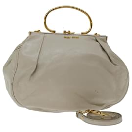 Miu Miu-Miu Miu Borsa a Mano in Pelle 2modo Bianco Auth 68781-Bianco