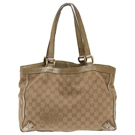 Gucci-GUCCI GG Lona Tote Bag Bege 170004 auth 68616-Bege
