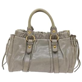 Miu Miu-Miu Miu Hand Bag Leather 2way Gray Auth bs12870-Grey