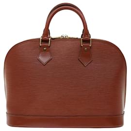 Louis Vuitton-LOUIS VUITTON Epi Alma Hand Bag Brown M5214D LV Auth 68418-Brown