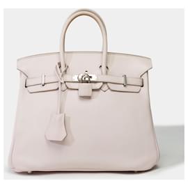 Hermès-Sac HERMES Birkin 25 en Cuir Rose - 101803-Rose