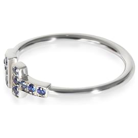 Tiffany & Co-TIFFANY & CO. T-Draht-Ring mit blauem Saphir in 18K Weißgold 0.14 ctw-Andere