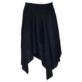 Alexandre Vauthier Schwarzer Stretch-Strickrock mit asymmetrischem Saum  Schwarz