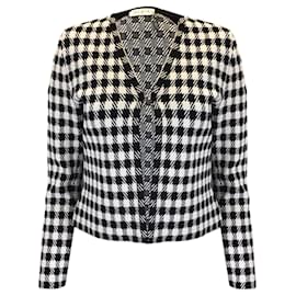 Autre Marque-Alaia Black / White Check Knit Cardigan Sweater-Multiple colors