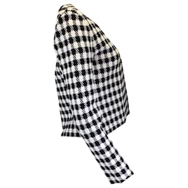 Autre Marque-Alaïa Noir / Pull cardigan en tricot à carreaux blanc-Multicolore