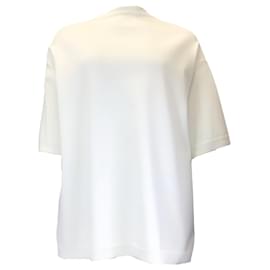 Autre Marque-Alaia White Oversized Short Sleeved Knit Top-White