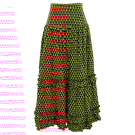 Autre Marque-La DoubleJ Black / Red Dot Tiered Skirt-Red