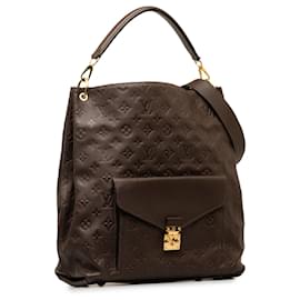 Louis Vuitton-Bolso satchel hobo marrón Louis Vuitton con monograma Empreinte Metis-Castaño