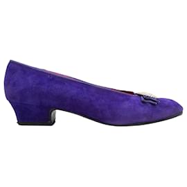 Céline-Vintage Purple Celine Suede Ballet Flats Size 38.5-Purple