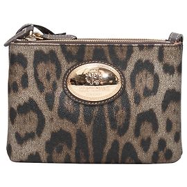 Borsa a tracolla con stampa leopardata Roberto Cavalli nera e marrone Nero