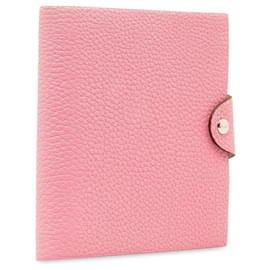 Hermès-Portada de agenda rosa Hermes Togo Ulysse PM-Rosa