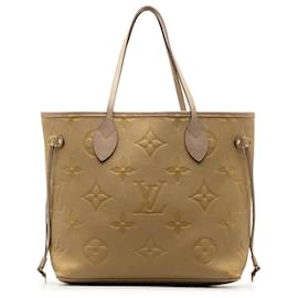 Louis Vuitton-Bolso tote marrón Louis Vuitton Monogram Empreinte Neverfull MM-Castaño