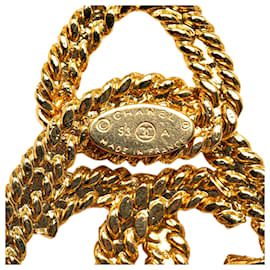 Chanel-Collar con colgante Chanel CC de oro-Dorado