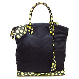 Louis Vuitton-Black Louis Vuitton Yayoi Kusama Monogram Nylon Infinity Dots Lockit Vertical MM Tote Bag-Black
