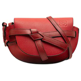 Loewe-Red LOEWE Leather Mini Gate Crossbody-Red
