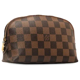 Louis Vuitton-Brown Louis Vuitton Damier Ebene Cosmetic Pouch Clutch Bag-Brown