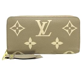 Louis Vuitton-Portefeuille Zippy bicolore marron Louis Vuitton Monogram Giant Empreinte-Marron