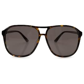 Gucci-Óculos de sol pretos de acetato aviador Gucci-Preto