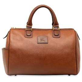 Burberry-Brown Burberry Leather Boston-Brown