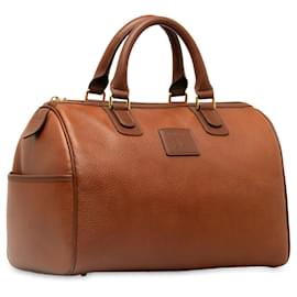 Burberry-Brown Burberry Leather Boston-Brown