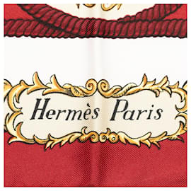 Hermès-Bufanda de seda roja Hermès Lvdovicvs Magnvs Bufandas-Roja