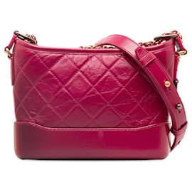 Chanel-Petit sac à bandoulière Gabrielle en cuir d'agneau rose Chanel-Rose