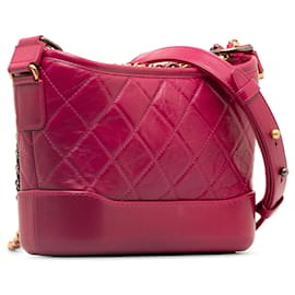 Chanel-Petit sac à bandoulière Gabrielle en cuir d'agneau rose Chanel-Rose