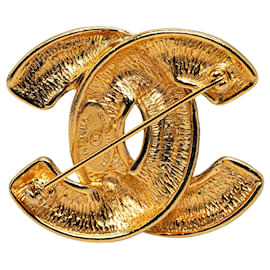 Chanel-Gold Chanel CC Quilted Brooch-Golden