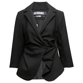 Black Jacquemus Le Souk Wool Blazer Size EU 40 Black