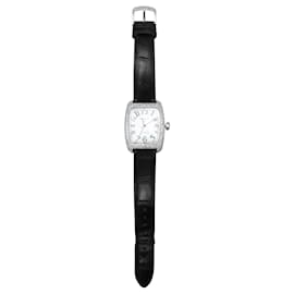 Autre Marque-Reloj negro Locman de aluminio con diamantes y correa de piel de cocodrilo-Negro