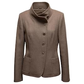 Max Mara-Brown Max Mara Virgin Wool & Cashmere Jacket Size US 12-Brown