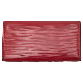 Louis Vuitton-Porte-clés en cuir épi rouge Louis Vuitton-Rouge