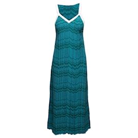 Autre Marque-Blaugrünes und mehrfarbiges Strickkleid aus Schurwollmischung von Wales Bonner, Größe US L-Mehrfarben