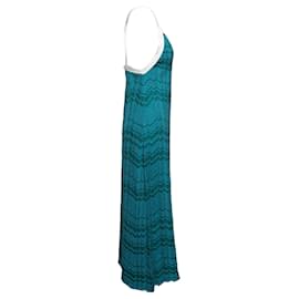 Autre Marque-Abito in maglia di misto lana vergine verde acqua e multicolore Wales Bonner taglia US L-Multicolore
